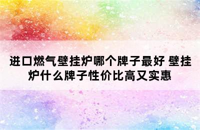 进口燃气壁挂炉哪个牌子最好 壁挂炉什么牌子性价比高又实惠